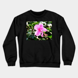 Vivid Pink Tropical Hibiscus Crewneck Sweatshirt